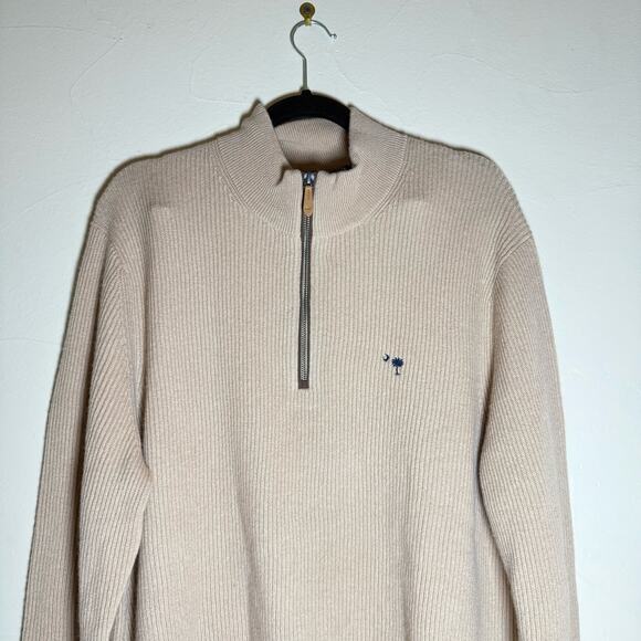 NWT Vineyard Vines 100% cashmere QZ-SC Fisherman Quater in Camel Zip XL - Picture 2 of 9